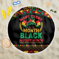 Make Every Month Black History Month Beach Blanket African Pattern - Wonder Print Shop