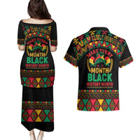 Make Every Month Black History Month Couples Matching Puletasi and Hawaiian Shirt African Pattern - Wonder Print Shop