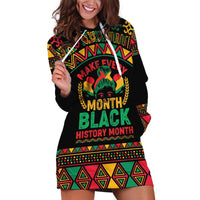Make Every Month Black History Month Hoodie Dress African Pattern - Wonder Print Shop