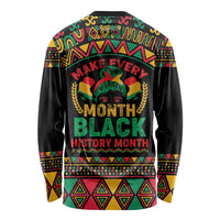 Make Every Month Black History Month Long Sleeve Shirt African Pattern - Wonder Print Shop
