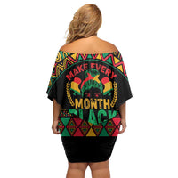Make Every Month Black History Month Off Shoulder Short Dress African Pattern - Wonder Print Shop