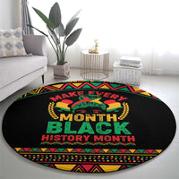 Make Every Month Black History Month Round Carpet African Pattern