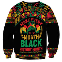 Make Every Month Black History Month Sweatshirt African Pattern - Wonder Print Shop