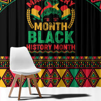 Make Every Month Black History Month Window Curtain African Pattern - Wonder Print Shop