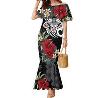 Taino Sun Tribal Family Matching Mermaid Dress and Hawaiian Shirt Tropical Hibiscus - Wonder Print Shop