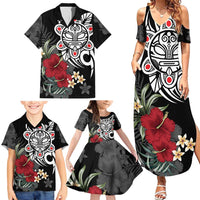 Taino Sun Tribal Family Matching Summer Maxi Dress and Hawaiian Shirt Tropical Hibiscus - Wonder Print Shop