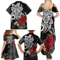 Taino Sun Tribal Family Matching Summer Maxi Dress and Hawaiian Shirt Tropical Hibiscus - Wonder Print Shop