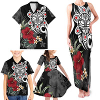 Taino Sun Tribal Family Matching Tank Maxi Dress and Hawaiian Shirt Tropical Hibiscus - Wonder Print Shop
