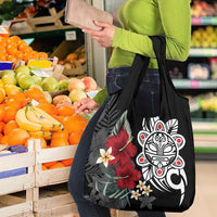 Taino Sun Tribal Grocery Bag Tropical Hibiscus