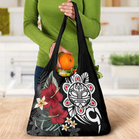 Taino Sun Tribal Grocery Bag Tropical Hibiscus