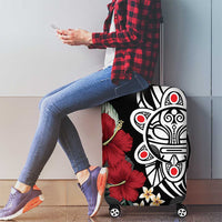 Taino Sun Tribal Luggage Cover Tropical Hibiscus - Wonder Print Shop