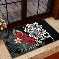 Taino Sun Tribal Rubber Doormat Tropical Hibiscus - Wonder Print Shop