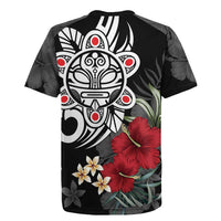 Taino Sun Tribal Rugby Jersey Tropical Hibiscus - Wonder Print Shop