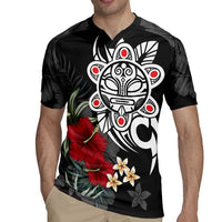 Taino Sun Tribal Rugby Jersey Tropical Hibiscus - Wonder Print Shop