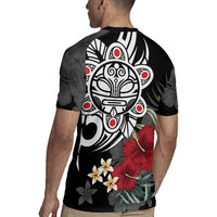 Taino Sun Tribal Rugby Jersey Tropical Hibiscus - Wonder Print Shop