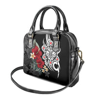 Taino Sun Tribal Shoulder Handbag Tropical Hibiscus
