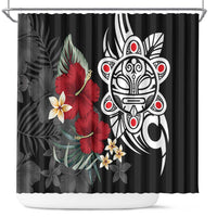 Taino Sun Tribal Shower Curtain Tropical Hibiscus