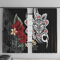 Taino Sun Tribal Window Curtain Tropical Hibiscus - Wonder Print Shop