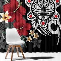 Taino Sun Tribal Window Curtain Tropical Hibiscus - Wonder Print Shop