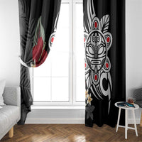Taino Sun Tribal Window Curtain Tropical Hibiscus - Wonder Print Shop