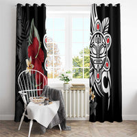 Taino Sun Tribal Window Curtain Tropical Hibiscus - Wonder Print Shop