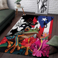 Boricua Taino Coqui Tropical Area Rug Puerto Rico Grunge Flag - Wonder Print Shop