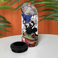 Boricua Taino Coqui Tropical 4 in 1 Can Cooler Tumbler Puerto Rico Grunge Flag - Wonder Print Shop