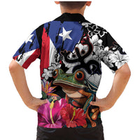 Boricua Taino Coqui Tropical Family Matching Mermaid Dress and Hawaiian Shirt Puerto Rico Grunge Flag - Wonder Print Shop