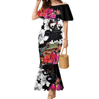 Boricua Taino Coqui Tropical Family Matching Mermaid Dress and Hawaiian Shirt Puerto Rico Grunge Flag - Wonder Print Shop