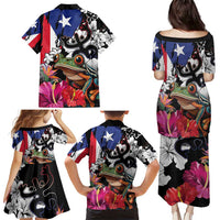 Boricua Taino Coqui Tropical Family Matching Puletasi and Hawaiian Shirt Puerto Rico Grunge Flag - Wonder Print Shop