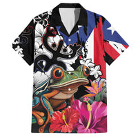 Boricua Taino Coqui Tropical Family Matching Short Sleeve Bodycon Dress and Hawaiian Shirt Puerto Rico Grunge Flag - Wonder Print Shop