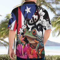 Boricua Taino Coqui Tropical Hawaiian Shirt Puerto Rico Grunge Flag - Wonder Print Shop