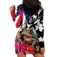Boricua Taino Coqui Tropical Hoodie Dress Puerto Rico Grunge Flag - Wonder Print Shop