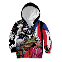 Boricua Taino Coqui Tropical Kid Hoodie Puerto Rico Grunge Flag - Wonder Print Shop