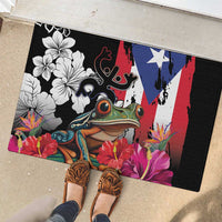 Boricua Taino Coqui Tropical Rubber Doormat Puerto Rico Grunge Flag - Wonder Print Shop