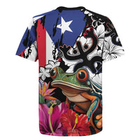 Boricua Taino Coqui Tropical Rugby Jersey Puerto Rico Grunge Flag - Wonder Print Shop