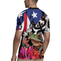 Boricua Taino Coqui Tropical Rugby Jersey Puerto Rico Grunge Flag - Wonder Print Shop