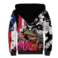 Boricua Taino Coqui Tropical Sherpa Hoodie Puerto Rico Grunge Flag - Wonder Print Shop