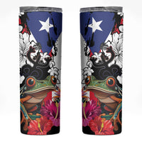 Boricua Taino Coqui Tropical Skinny Tumbler Puerto Rico Grunge Flag - Wonder Print Shop