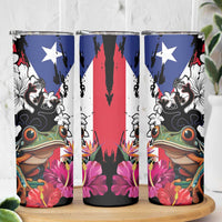 Boricua Taino Coqui Tropical Skinny Tumbler Puerto Rico Grunge Flag - Wonder Print Shop