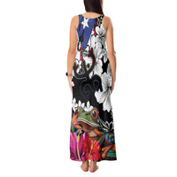 Boricua Taino Coqui Tropical Tank Maxi Dress Puerto Rico Grunge Flag - Wonder Print Shop