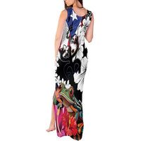 Boricua Taino Coqui Tropical Tank Maxi Dress Puerto Rico Grunge Flag - Wonder Print Shop