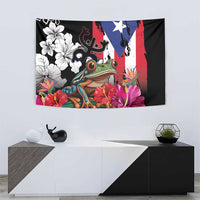 Boricua Taino Coqui Tropical Tapestry Puerto Rico Grunge Flag - Wonder Print Shop