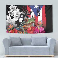Boricua Taino Coqui Tropical Tapestry Puerto Rico Grunge Flag - Wonder Print Shop