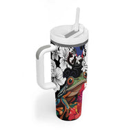 Boricua Taino Coqui Tropical Tumbler With Handle Puerto Rico Grunge Flag - Wonder Print Shop