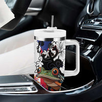 Boricua Taino Coqui Tropical Tumbler With Handle Puerto Rico Grunge Flag - Wonder Print Shop