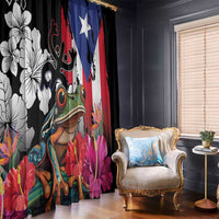 Boricua Taino Coqui Tropical Window Curtain Puerto Rico Grunge Flag - Wonder Print Shop