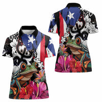 Boricua Taino Coqui Tropical Women Polo Shirt Puerto Rico Grunge Flag - Wonder Print Shop