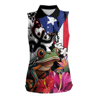Boricua Taino Coqui Tropical Women Sleeveless Polo Shirt Puerto Rico Grunge Flag - Wonder Print Shop