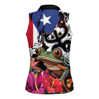Boricua Taino Coqui Tropical Women Sleeveless Polo Shirt Puerto Rico Grunge Flag - Wonder Print Shop